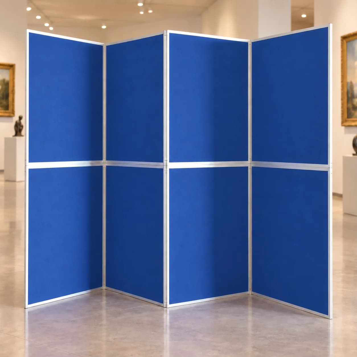 Smart Folding Display Board 8-Panel in Royal Blue
