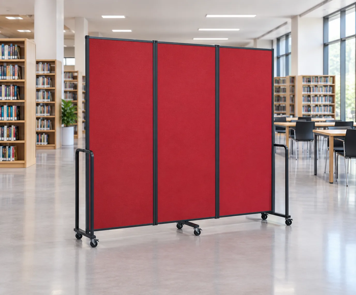 Panel Pembahagi Ruang Mudah Alih 3 Panel Merah