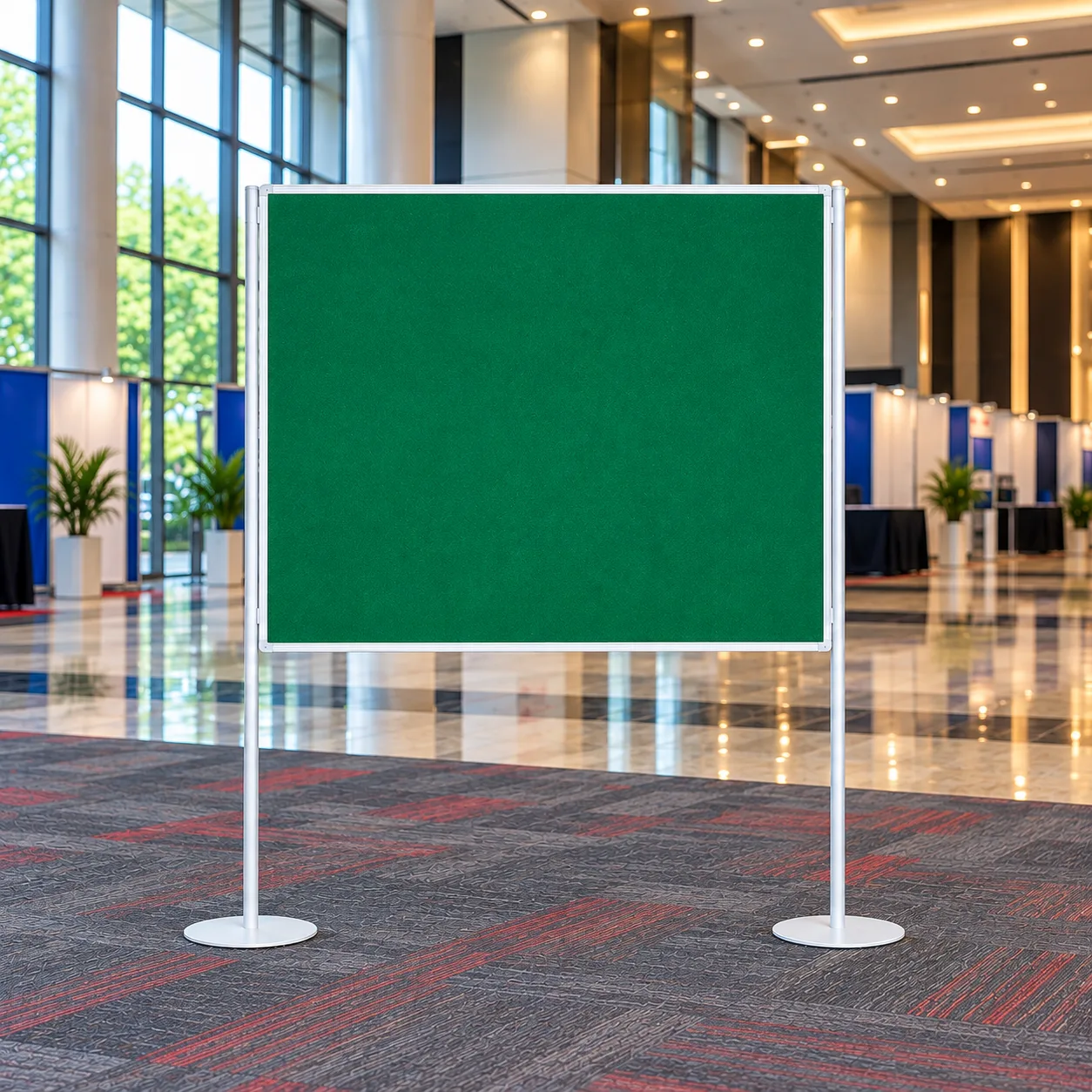 Economy display panel, double-sided fabric pin board on poles, for exhibitions in Malaysia