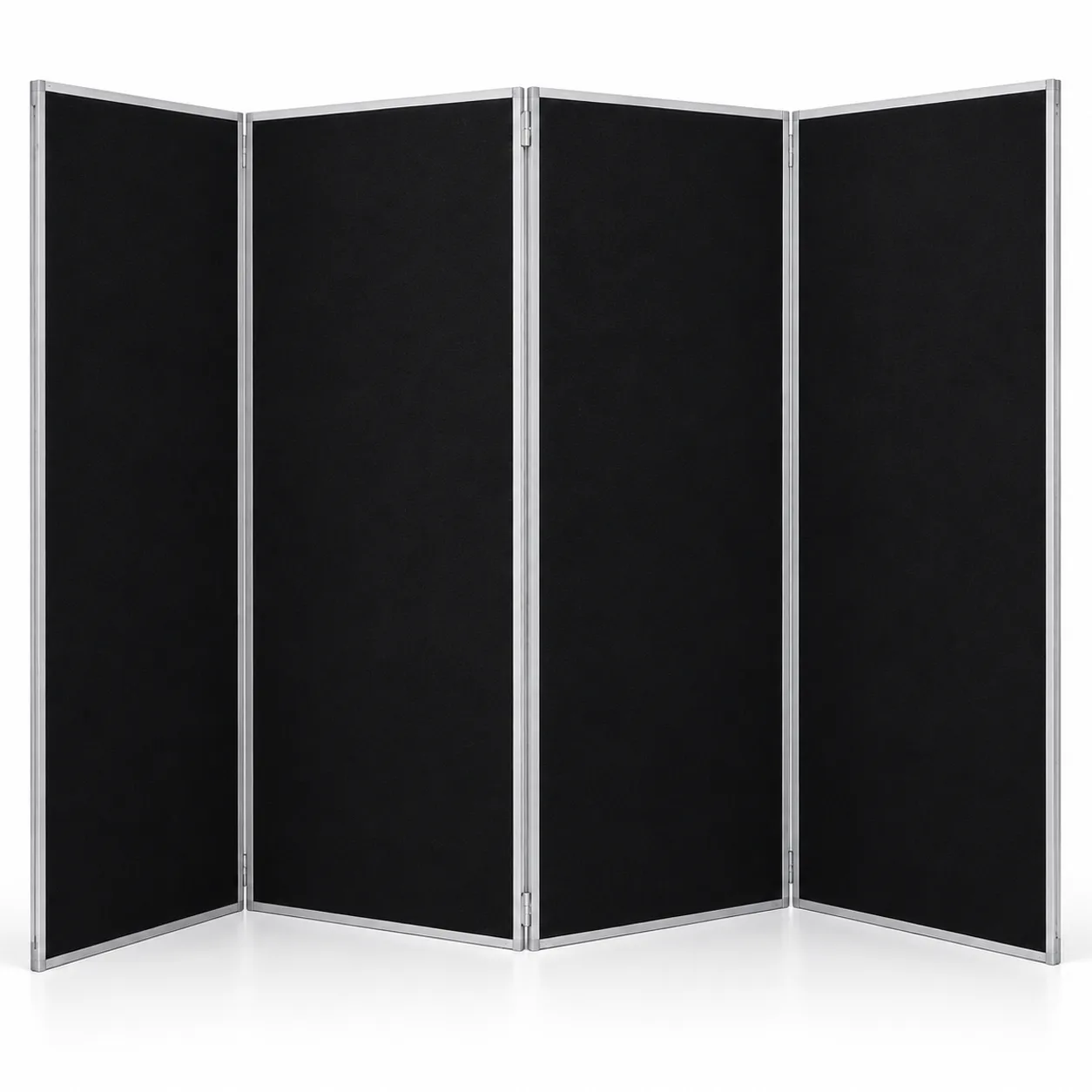 Black 4-Panel Full-Height large folding display board