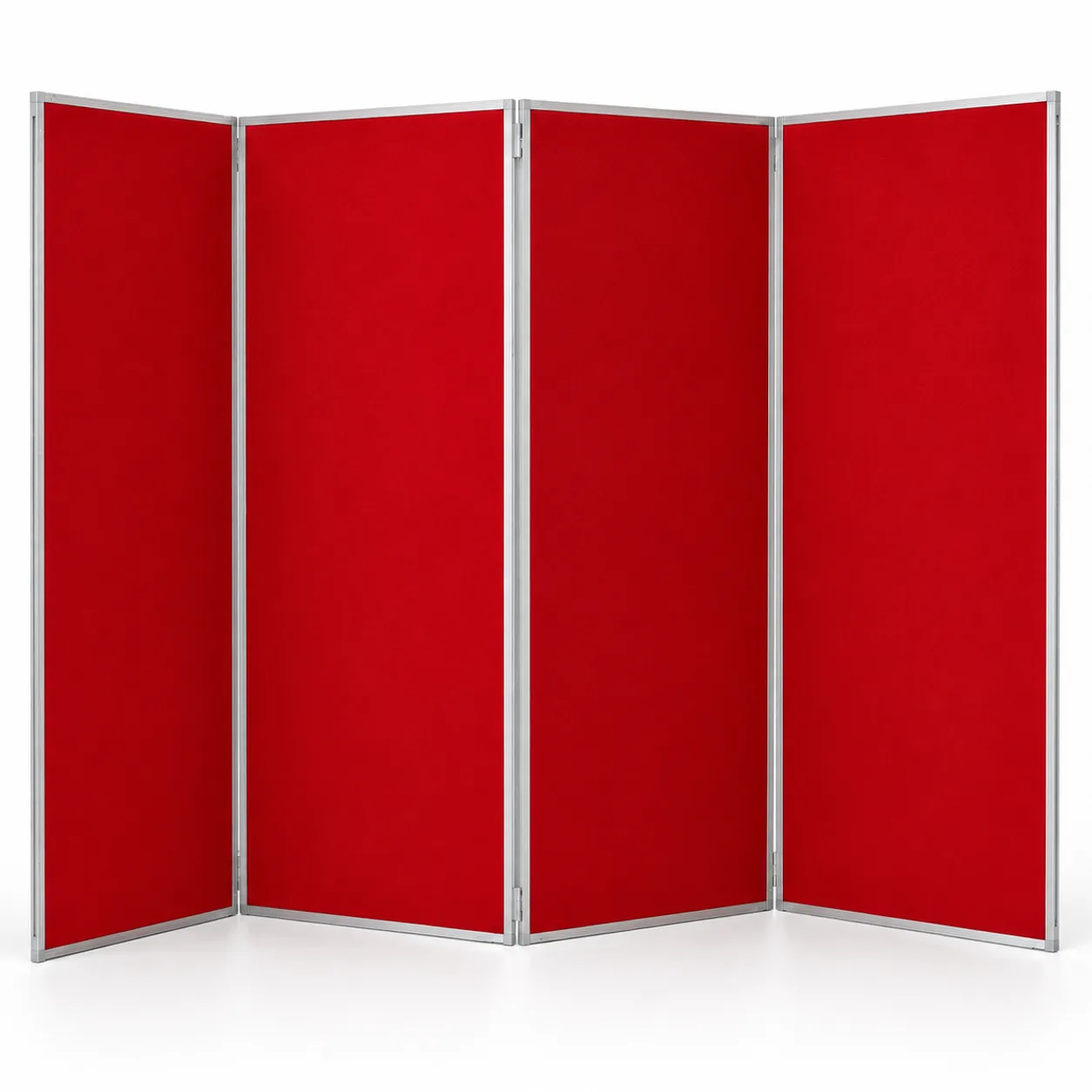 Crimson Red 4-Panel Full-Height large folding display board
