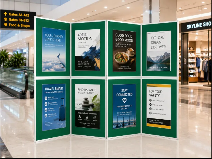 Papan Pameran 8 Panel โ Smart Folding Display Panel 8 Panel